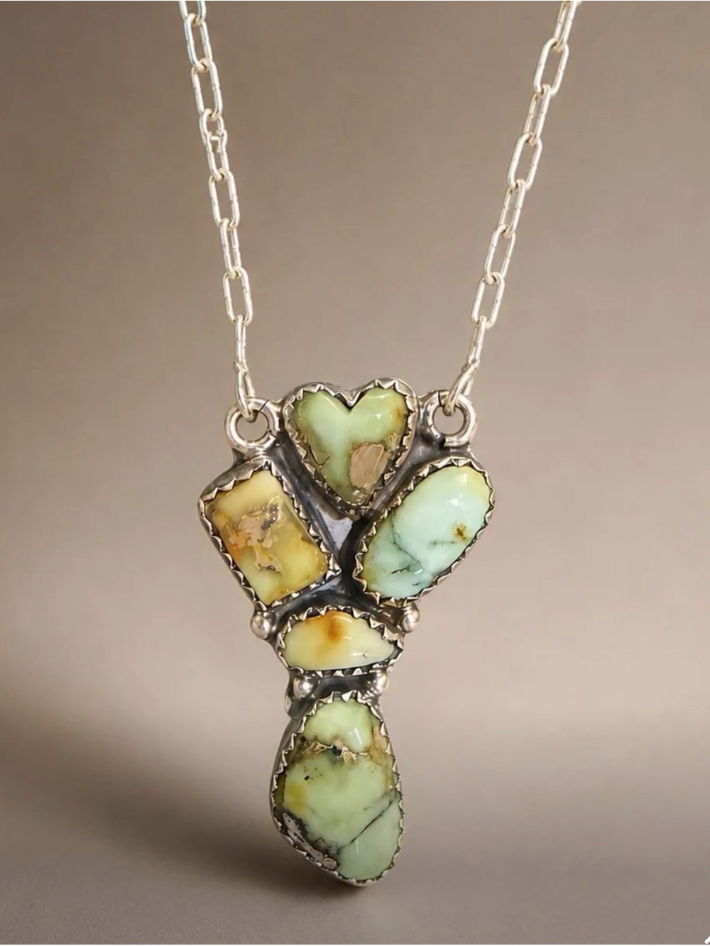 New Sterling Silver Palomino Turquoise Pendant Necklace 18” Chain 1” Pendant